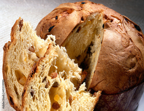 Slices of Christmas panettone