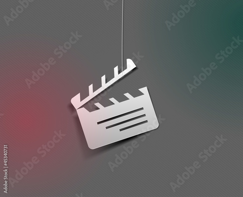 vector glossy clapper board web icon design element.