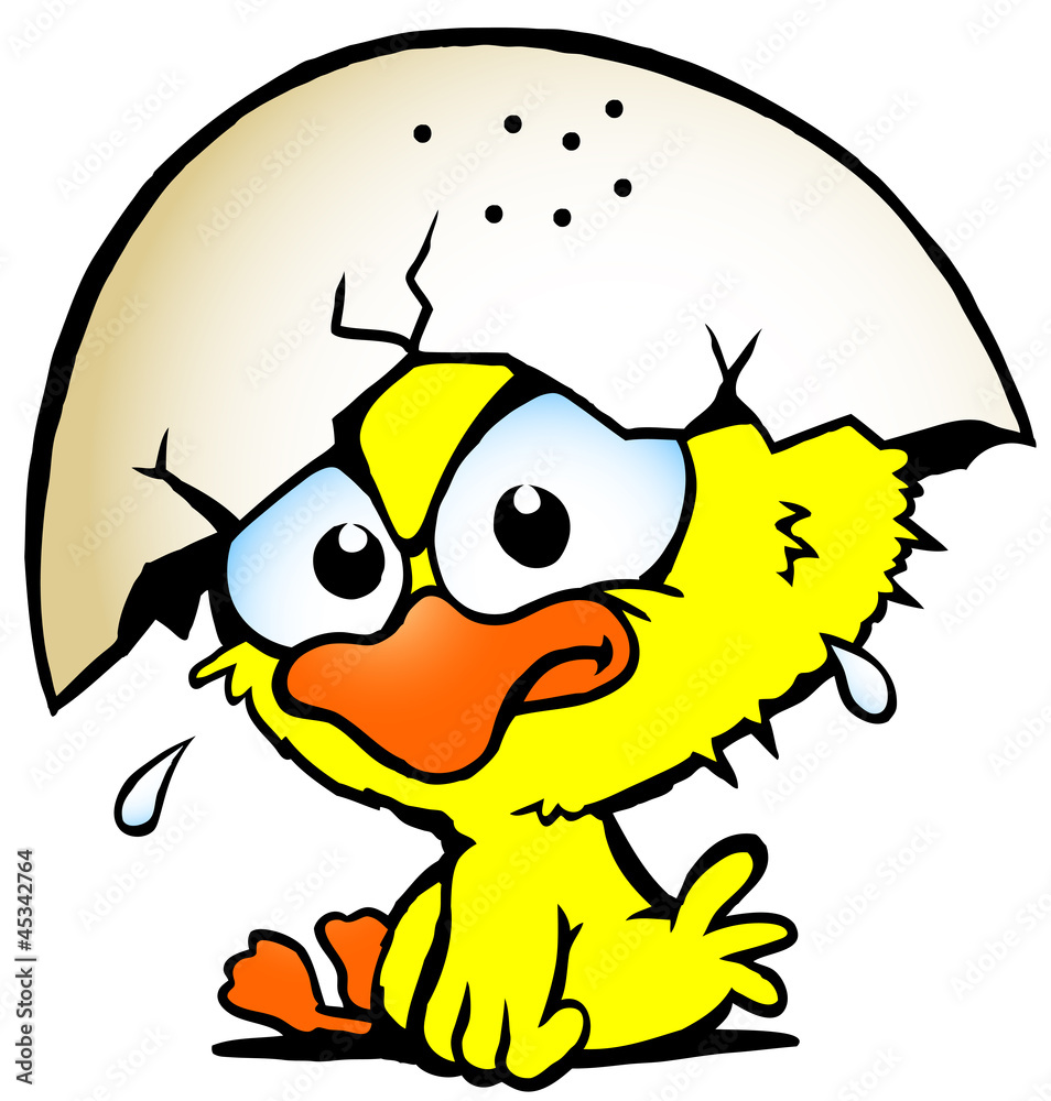 illustration of an cute unhappy baby chicken illustration of an cute unhappy baby chicken