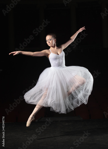 Portrait of young ballerina in rehearsal