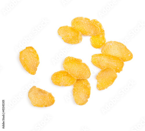 cornflakes isolated on white
