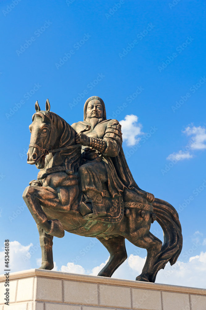 Obraz premium Statue of Genghis Khan at the Mausoleum