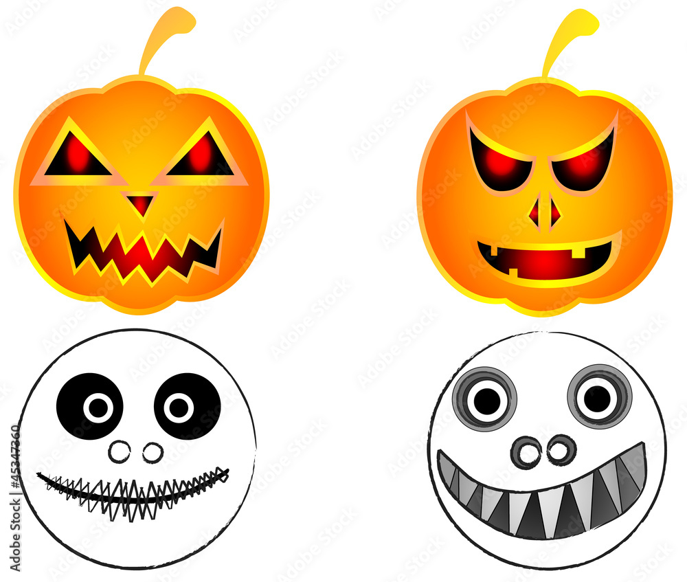 halloween pumpkin and scary funny ghost