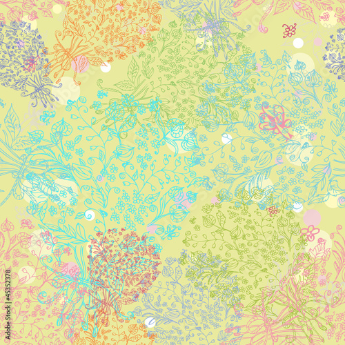 doodle seamless floral background