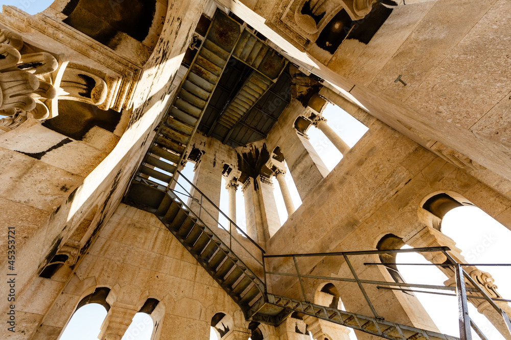 Inside the Bell Tower of Saint Duje Cathedral in Split, Croatia
