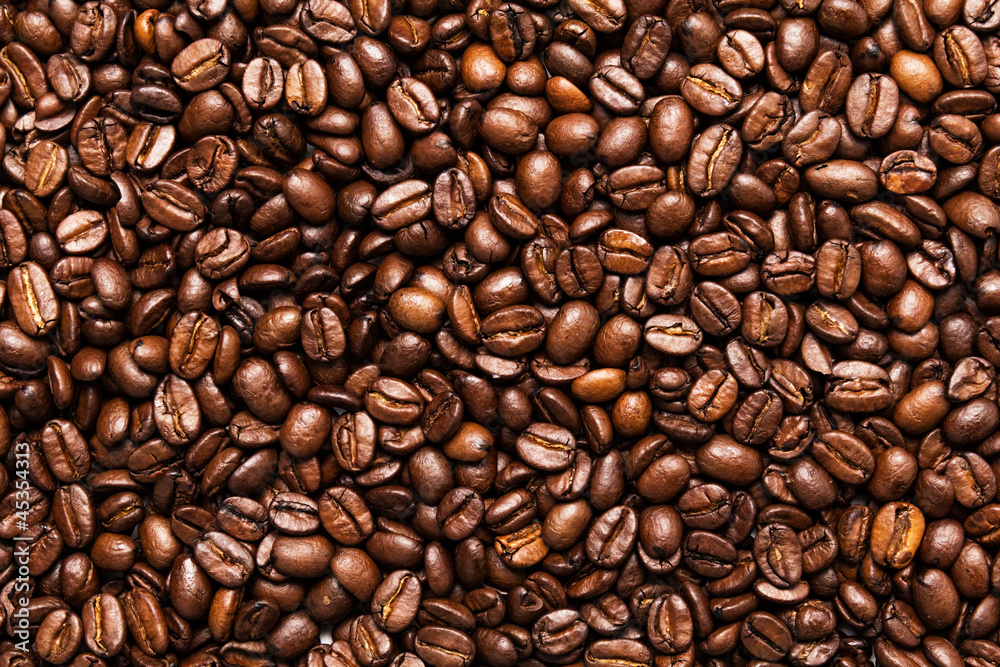 Naklejka premium tło ziaren kawy