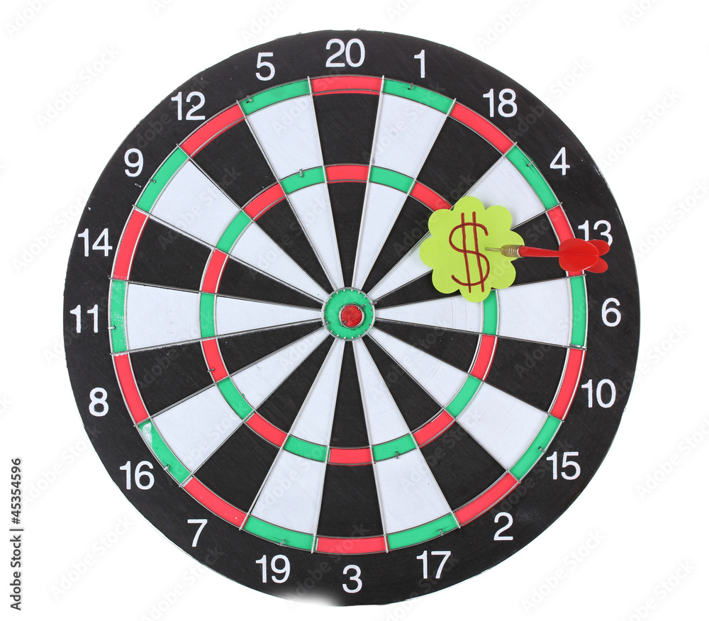 Darts with stickers depicting the life values isolated Darts with stickers depicting the life values isolated