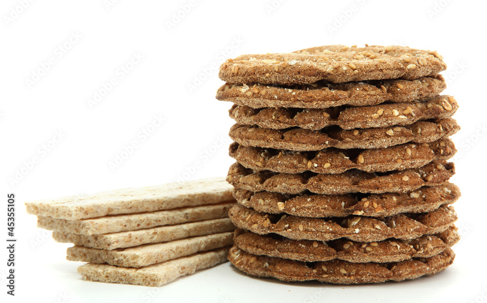 tasty crispbread isolated on white tasty crispbread isolated on white