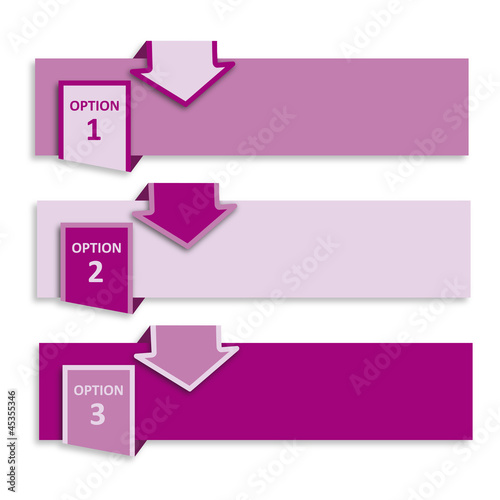 Vector faq labels, three options with arrows