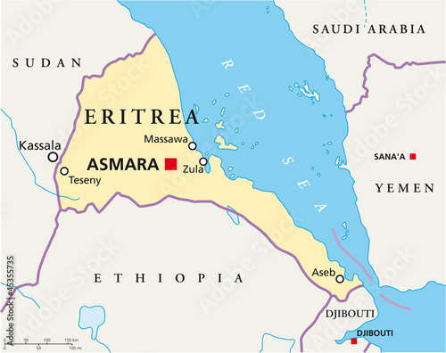 Eritrea map (Eritrea Landkarte) photo