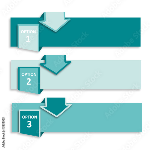 Vector faq labels, three options with arrows