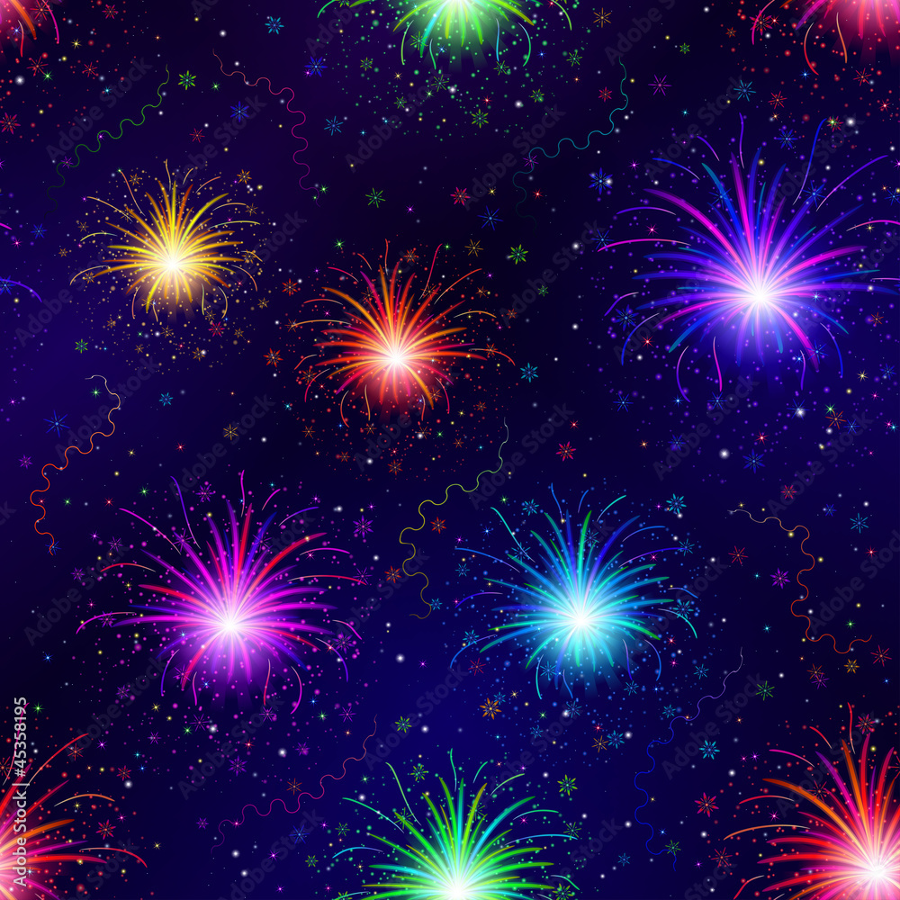 Fototapeta premium Fireworks, seamless