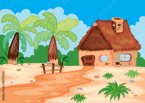 a hut in nature