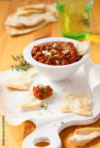 red pepper and walnut dip