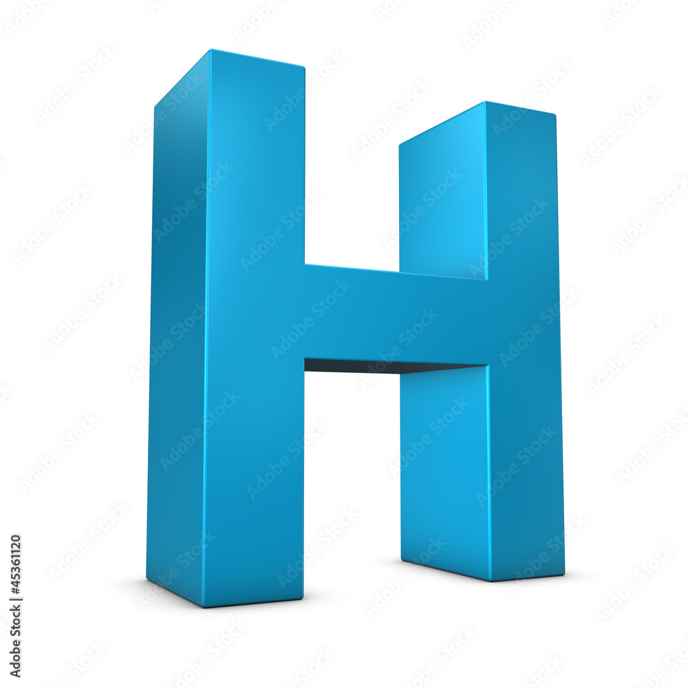 Letter H 3d render illustration isolated Letter H 3d render illustration isolated