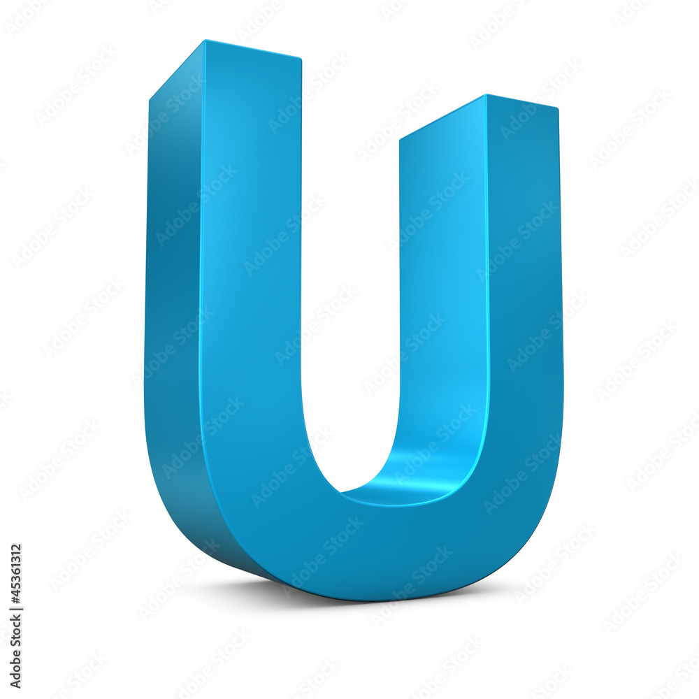 Letter U 3d render illustration isolated Letter U 3d render illustration isolated