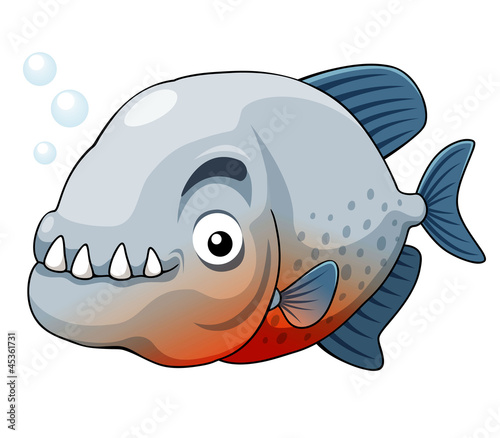 illustration of piranha in river vector