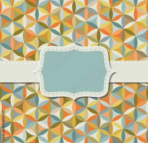 Flower of life seamless pattern in vintage colors with frame