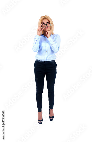 Isolated business woman