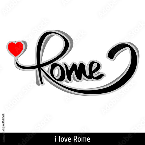 Rome greetings hand lettering. Calligraphy