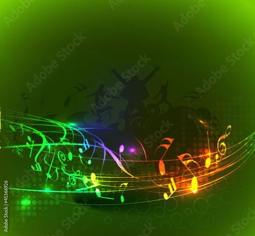 Music colorful music note theme