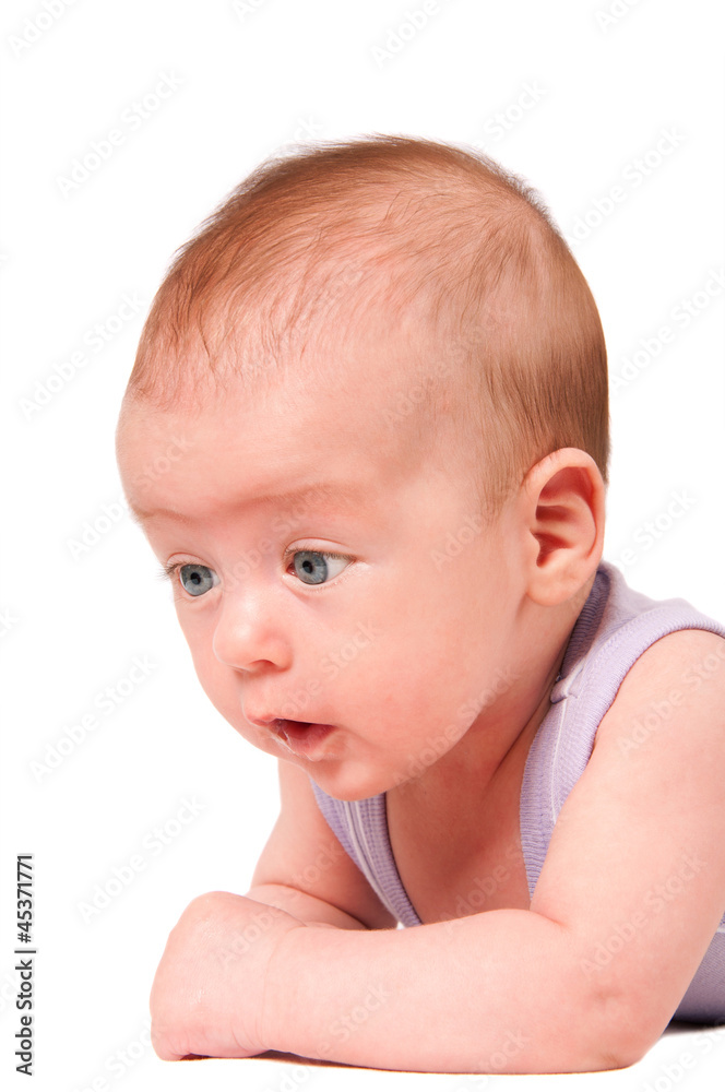 Cute baby portrait isolated on white background Cute baby portrait isolated on white background