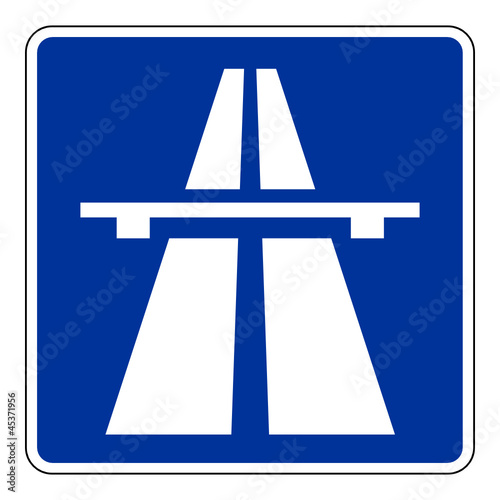 Verkehrszeichen - Beginn einer Autobahn