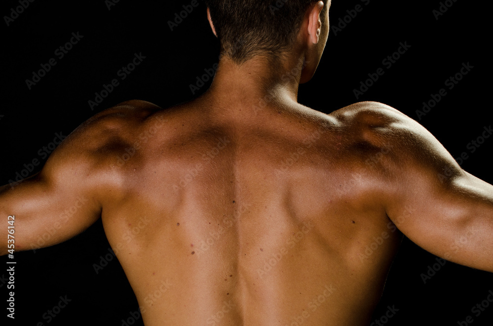 Back of the muscular man Back of the muscular man