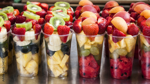 Glasses of fruits
