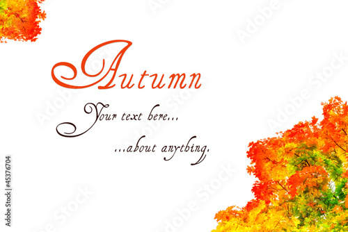 Autumn greeting card on col...