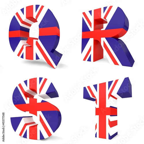 3d collection of UK letters - Q R S T