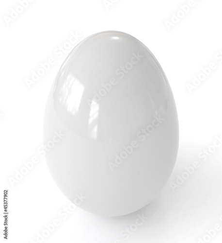 3d white egg isolated on white background