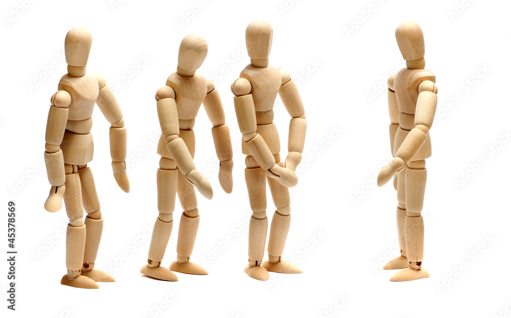 employer and team of wooden dolls employer and team of wooden dolls