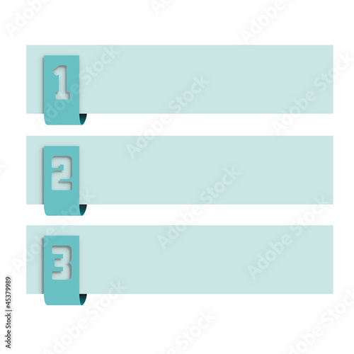 Vector faq labels, three options with numbers photo