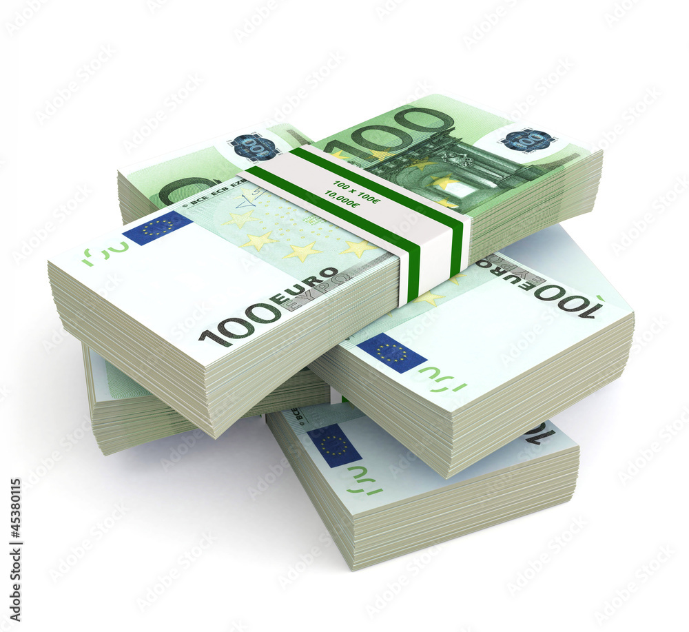 Stack of Euro isolated on white background Stack of Euro isolated on white background