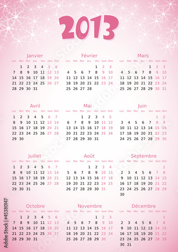 Calendrier 2013 simple - facilement éditable