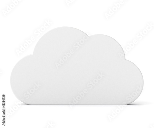 3d white blank board - cloud shape