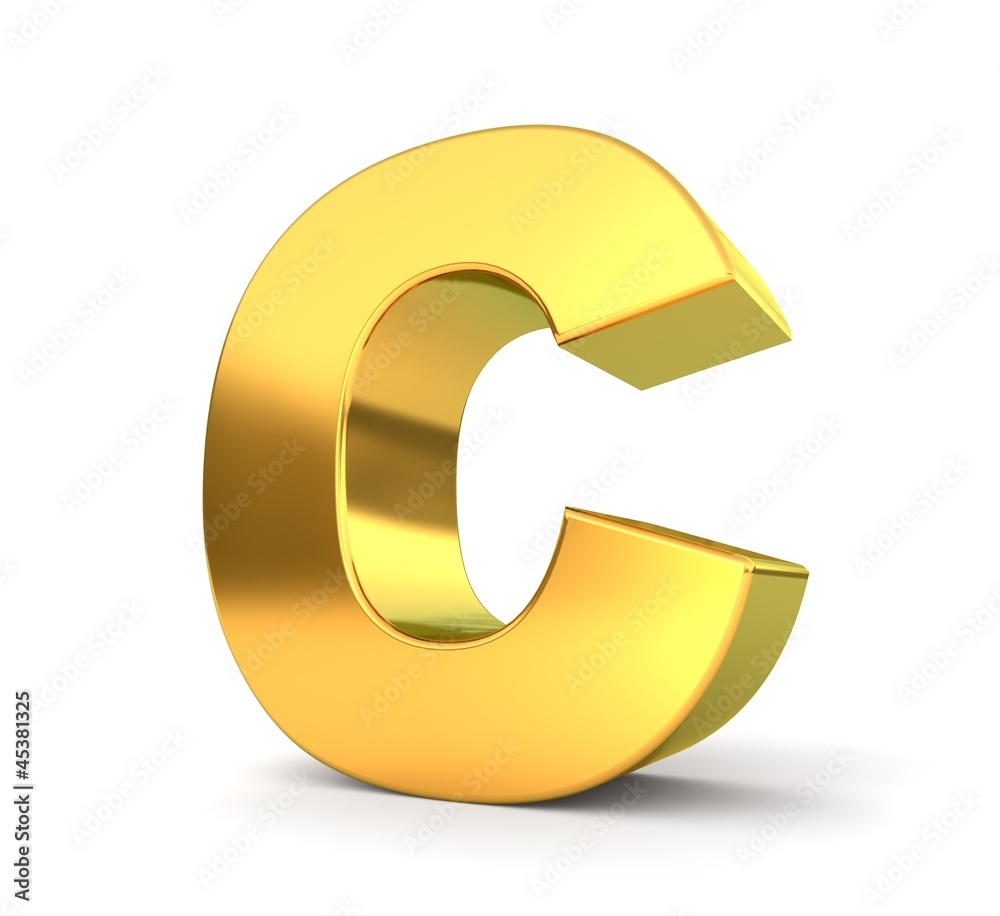 3d golden letter collection - C 3d golden letter collection - C