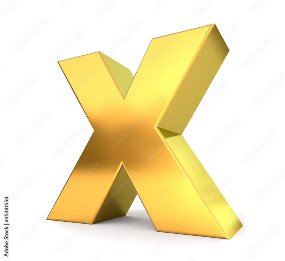 3d golden letter collection - X