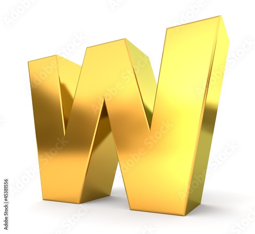 3d golden letter collection - W