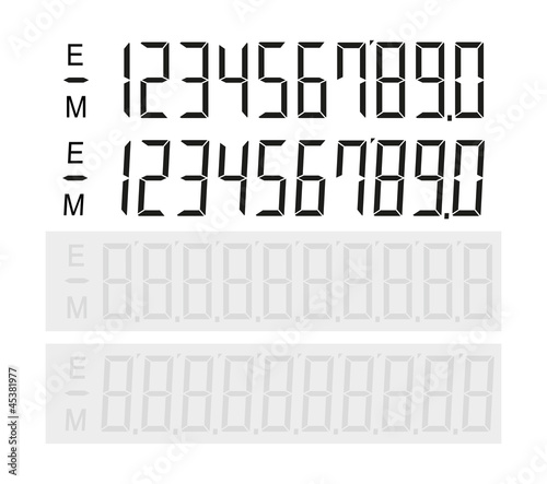 Set of digital number