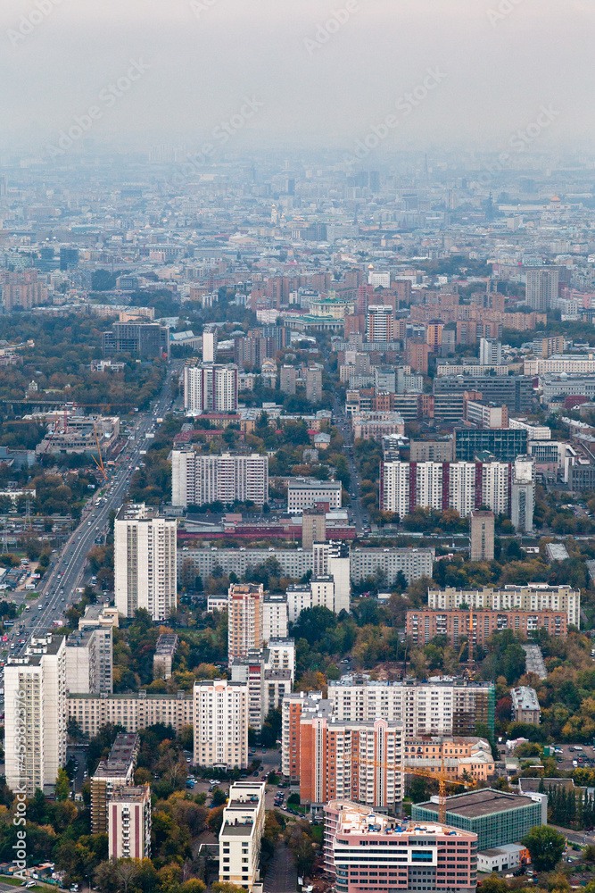 panorama of residential district in autumn