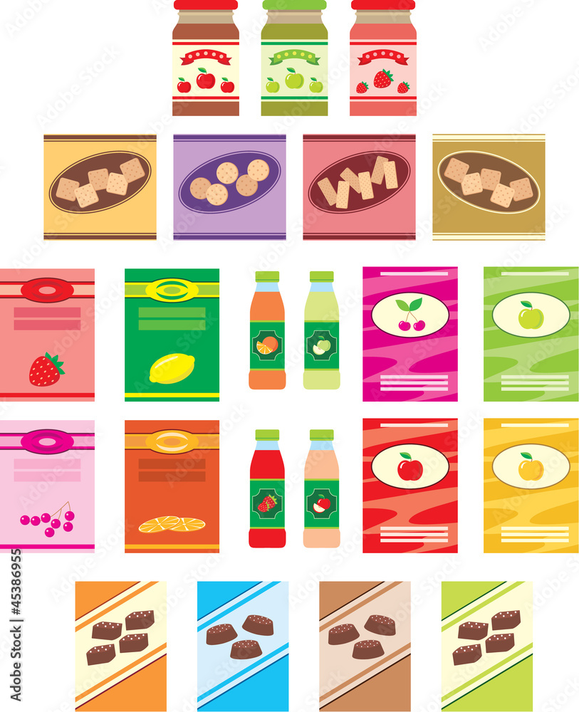 Fototapeta premium Set of packings of products