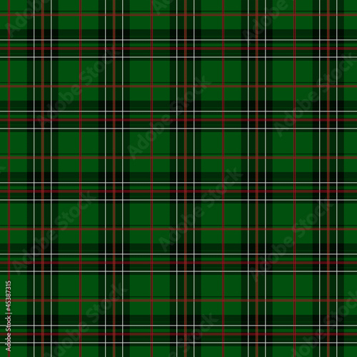 Green, Red, White and Black Plaid Fabric Background