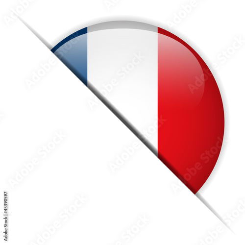 France Flag Glossy Button
