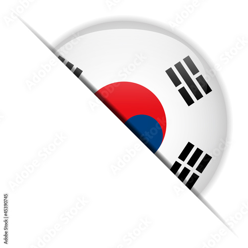 South Korea Flag Glossy Button