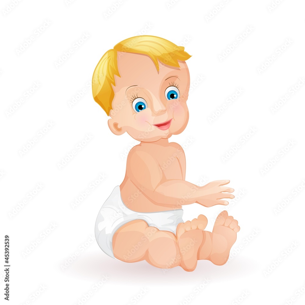Baby boy isolated on white