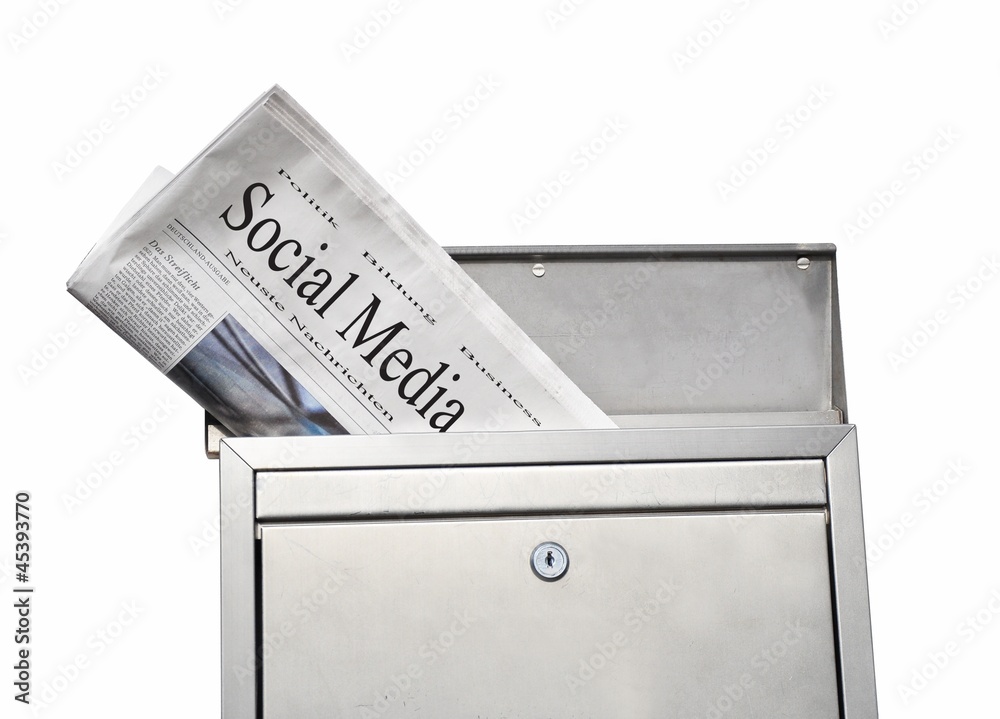 Social Media Tageszeitung im Briefkasten – Stock-Foto | Adobe Stock