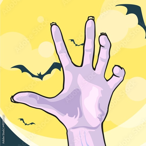 Zombie's hand against the moon