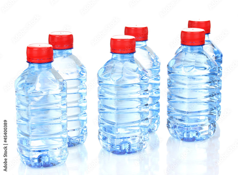 plastic bottles of water isolated on white plastic bottles of water isolated on white